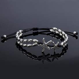 Original Design Metal Bead Bracelet with Starfish - European and American Style