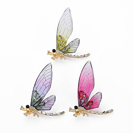 Брошь в виде стрекозы, булавка на лацкан со стразами в виде животных для рюкзака, золотой свет, без свинца и без никеля 