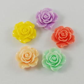 Resin Cabochons, Flower, 20x8mm
