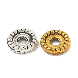 Сплавочные овальные бусины тибетского стиля , без кадмия и без свинца, плоско-круглые