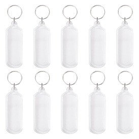 10 акриловые брелки для ключей, с железными кольцами, платина