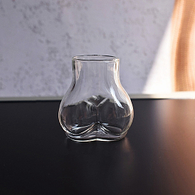 Mini Glass Butt Shape Vase, Micro Landscape Home Dollhouse Accessories, Pretending Prop Decoration