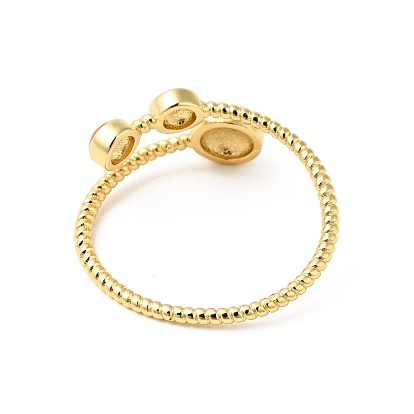 Enamel Evil Eye Open Cuff Rings, Real 18K Gold Plated Brass Jewelry for Women, Cadmium Free & Nickel Free & Lead Free