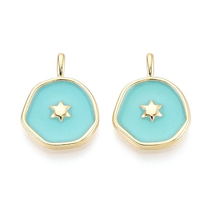 Латунь эмаль подвески, самородки со звездными подвесками, реальный 16 k позолоченный
