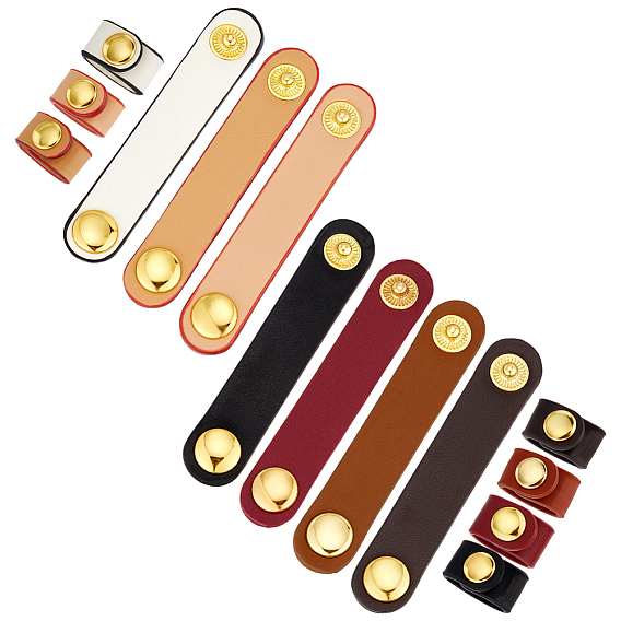 7Pcs 7 Colors PU Leather Purse Shortener Adjustable Buckles, Bag Strap Shoulder Shortener, Golden