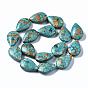 Dyed Synthetic Turquoise Teardrop Bead Strands, 25~26x17~18x9mm, Hole: 1~2mm