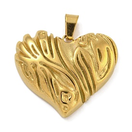 Ion Plating(IP) 304 Stainless Steel Pendants, Heart Charm