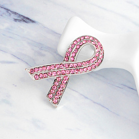 Sparkling Pink Ribbon AIDS Awareness Pin: Fashionable and Chic Badge for Clothing Accessories