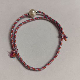 Natural Keshi Pearl Braided Bead Bracelet, Polyester Cord Adjustable Bracelets for Women