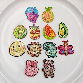 Grapes/Pineapple/Orange/Watermelon/Tomato/Avocado/Rabbit/Dinosaur/Butterfly/Smiling Face/Bear Acrylic Pendants