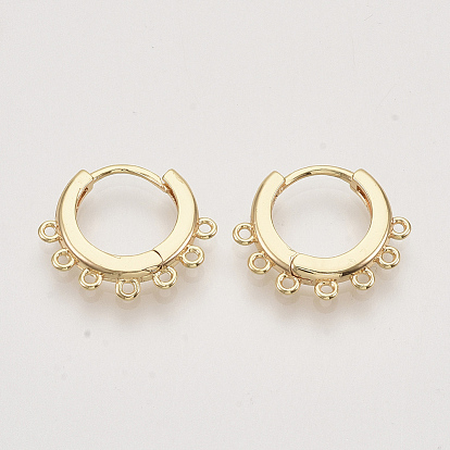 Латунные серьги-обручи, без никеля , с горизонтальной петлей