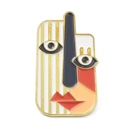Alloy Enamel Brooch, Enamel Pin, Abstract Painting Face