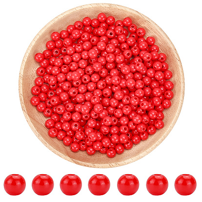 Непрозрачные акриловые бусины, круглые