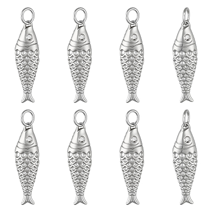 8 латунные подвески шт., с целью перехода в кольце, очарование рыбы