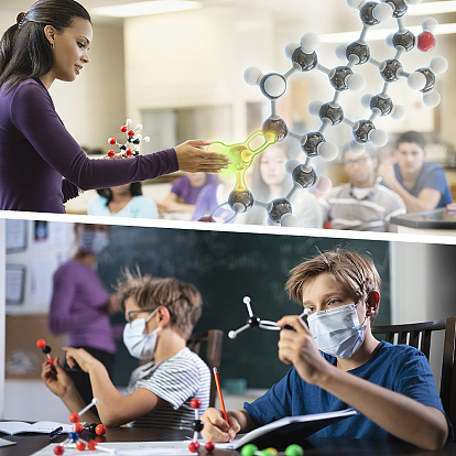 Kit de modèle moléculaire en plastique de chimie, modélisation organique et inorganique, pour les apprenants rapides enfants scientifique