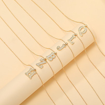 Ожерелья с подвесками в виде инициалов из сплава, золотые