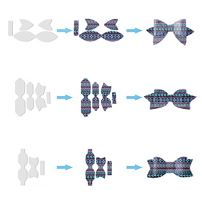 Striped Plaid Geometric Pattern Printed PVC Leather Fabric Sheets, for Making Earrings, Hair Bows, DIY Crafts