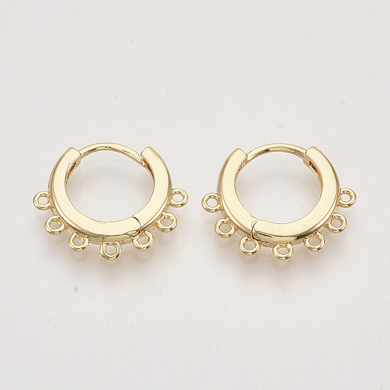 Латунные серьги-обручи, без никеля , с горизонтальной петлей