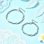 2Pcs 2 Styles 304 Stainless Steel Hollow Cross-Linked Chain Bracelets for Couple