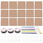 DIY Fridge Decoration Kit, with Plastic Art Brushes Pens & Empty Paint Palette, Wood Boards, Round Stickers