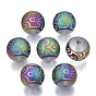 Electroplate Glass Beads, Frosted, Round