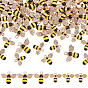 100Pcs 2 Styles Alloy Enamel Pendants, with Rhinestone, Bees Charms