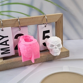 DIY Food Grade Skull Candle Silicone Molds, Resin Casting Molds, For UV Resin, Epoxy Resin Jewelry Making