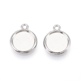 Тибетский стиль настройки сплава подвески кабошон, двухсторонний, без кадмия и без свинца, плоско-круглые
