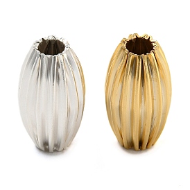 Eco-friendly Brass Beads, Cadmium Free & Lead Free, Corrugated Oval