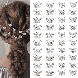 40 шт. 2 стили бабочка сплав страз заколка для волос для женщин и девочек парикмахерские
