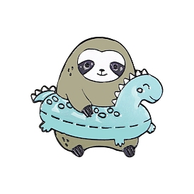 Sloth with Swimming Ring Enamel Pins, Alloy Enamel Brooches for Backpack Clothes