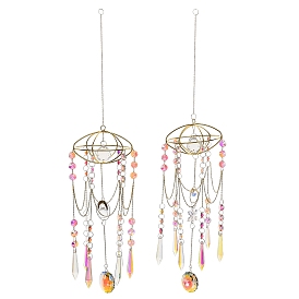 Кварцевые и сплавные подвески-ловец солнца, Подвесное призматическое украшение для окна и сада., золотые