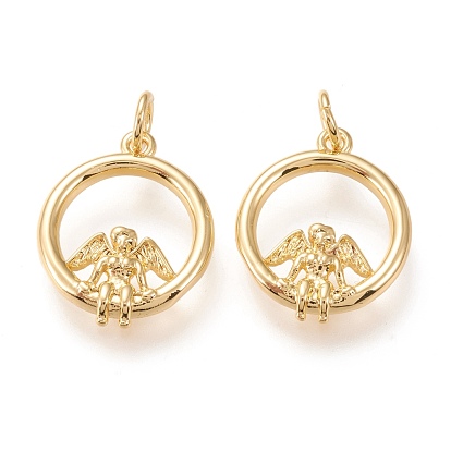 Латунные подвески, с прыжковых колец, долговечный, Кольцо с ангелом
