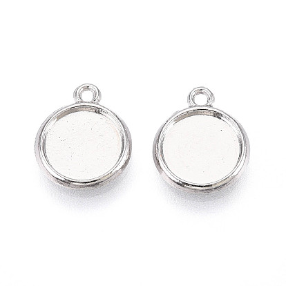 Тибетский стиль настройки сплава подвески кабошон, двухсторонний, без кадмия и без свинца, плоско-круглые