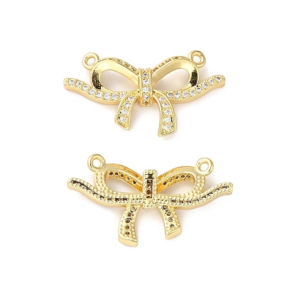 Реечное покрытие латунь микро паве прозрачный кубический цирконий 2-петлевые подвески, долговечный, без свинца и без кадмия, очарование бантом