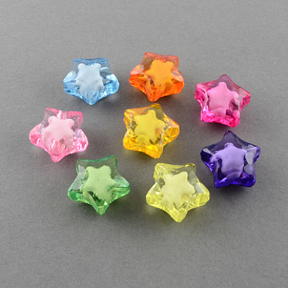 Transparent Acrylic Beads, Bead in Bead, Star