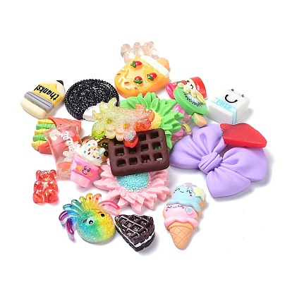 Opaque Resin Cabochons, Mixed Shapes