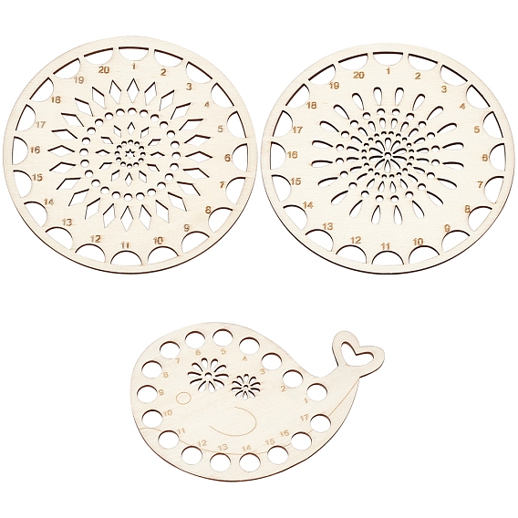 3шт 3 стиль хлопок дерево нить намотка пластина, разнообразные