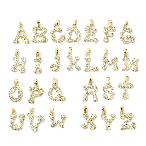 Латунные микро проложить кубического циркония подвески, буквы, реальный 18 k позолоченный