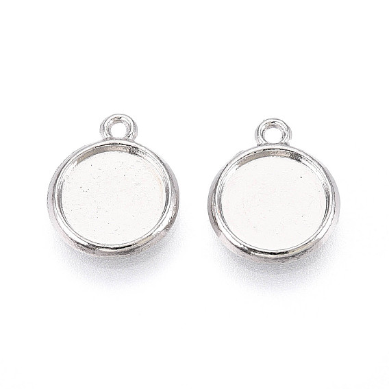 Тибетский стиль настройки сплава подвески кабошон, двухсторонний, без кадмия и без свинца, плоско-круглые