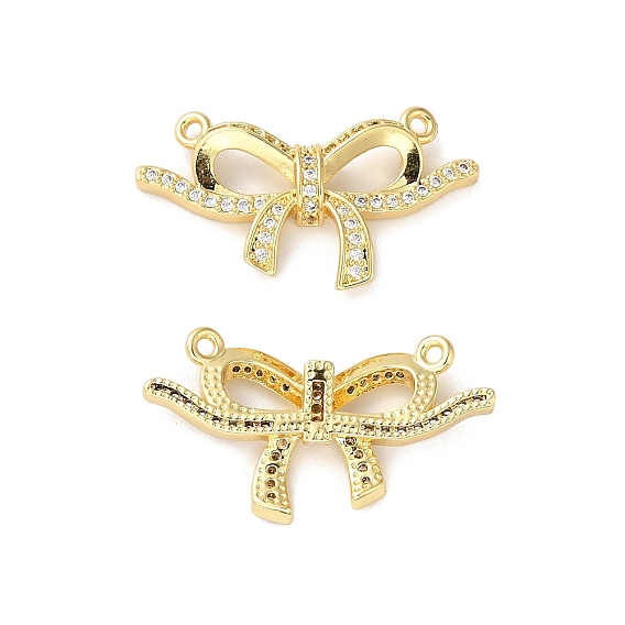 Реечное покрытие латунь микро паве прозрачный кубический цирконий 2-петлевые подвески, долговечный, без свинца и без кадмия, очарование бантом