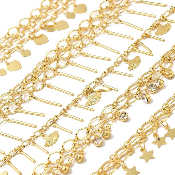 Латунные цепные цепи, с подвесками в виде звездочек и сердечек и катушкой, долговечный, пайки, без свинца и без кадмия