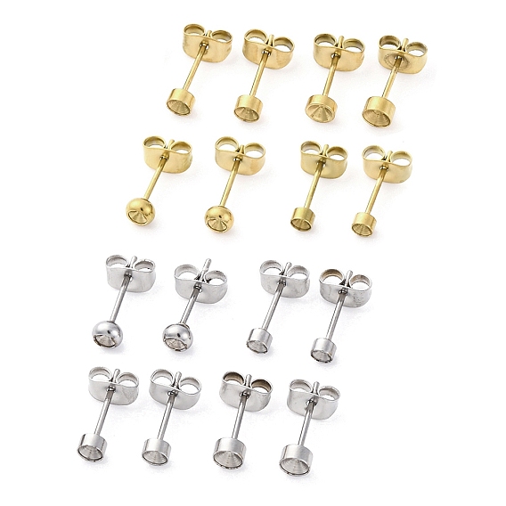 304 Выводы серьги из нержавеющей стали шпилька, с петлей и ушной гайкой / серьгами