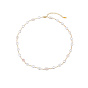 Stainless Steel Link Chain Necklaces for Women, with Natural Pearl and Natural Gemstone Chip Beads, Golden
