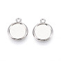 Тибетский стиль настройки сплава подвески кабошон, двухсторонний, без кадмия и без свинца, плоско-круглые