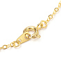 Plated Natural Baroque Pearl Keshi Pearl Beads Necklaces, with Brass Chain, Flat Round, Golden