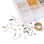 DIY Earring Making Finding Kit, Including Brass Earring Hooks & Jump Rings & Ring Tools, Plastic Ear Nuts, Tweezers