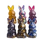 Resin Rabbit Display Decoration, with Gemstone Chips inside Statues for Home Office Decorations