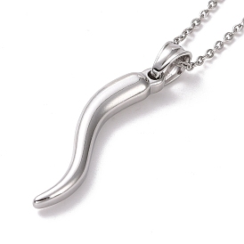 304 collar con colgante en forma de pimiento de acero inoxidable para mujer