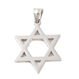 316 Surgical Stainless Steel Pendants, Star of David Charm